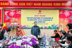 Thứ trưởng Bộ Y tế Đỗ Xuân Tuyên phát biểu tại Hội nghị. (Ảnh: T.G/Vietnam+)