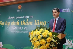 Ông Bộ Y tế Vũ Mạnh Hà - Ủy viên Dự khuyết Ban chấp hành Trung ương Đảng, Thứ trưởng Thường trực Bộ Y tế phát biểu tại buổi lễ phát động. (Ảnh: PV/Vietnam+)