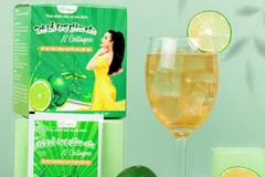 Sản phẩm bảo vệ sức khoẻ trà hỗ trợ giảm cân N-Collagen do "Ngân Collagen" quảng cáo. 