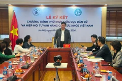 Thứ trưởng Bộ Y tế Đỗ Xuân Tuyên phát biểu tại buổi lễ. (Ảnh: T.G/Vietnam+)