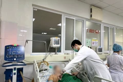 Bác sỹ theo dõi sức khỏe cho trường hợp mắc bệnh dại. (Ảnh: PV/Vietnam+)