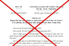 Văn bản giả mạo liên quan chức năng, nhiệm vụ của trạm y tế xã, phường.