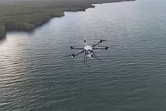 Cận cảnh UAV sử dụng trong tuyến giao hàng Cần Giờ - Vũng Tàu. (Ảnh: CT UAV)