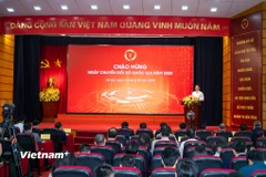 Toàn cảnh Chương trình chào mừng Ngày Chuyển đổi số Quốc gia năm 2025. (Ảnh: Minh Sơn/Vietnam+)