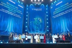 Chung kết Cuộc thi Tìm kiếm Tài năng Khởi nghiệp Đổi mới Sáng tạo Quốc gia đã diễn ra tại Quảng trường Đông Kinh Nghĩa Thục. (Ảnh: PV/Vietnam+)