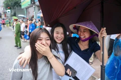 Thí sinh dự thi Tốt nghiệp Trung học phổ thông. (Ảnh: Hoài Nam/Vietnam+)