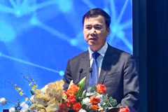 Giám đốc Đại học Quốc gia Hà Nội Bùi Thế Duy nhấn mạnh, Đại học Quốc gia Hà Nội phát biểu tại sự kiện. (Ảnh: Minh Sơn/Vietnam+)