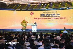 Diễn đàn quốc gia về phát triển doanh nghiệp công nghệ số Việt Nam 2025 chính thức khai mạc. (Ảnh: Minh Sơn/Vietnam+)