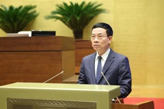 Bộ trưởng Bộ Khoa học và Công nghệ Nguyễn Mạnh Hùng phát biểu tại Quốc hội. (Ảnh: Bộ KHCN)