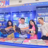 Gian trưng bày của Thông tấn xã Việt Nam tại Hội Báo toàn quốc năm 2025 giới thiệu thành tựu nổi bật trong chặng đường 80 xây dựng và phát triển với thông điệp “Nguồn tin chính thống, dòng tin chủ lực". (Ảnh: Hoài Nam/Vietnam+)