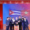 Phát động Chương trình vận động ủng hộ nhân dân Cuba “65 năm Nghĩa tình Việt Nam-Cuba". (Ảnh: Thanh Tùng/TTXVN)