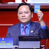Ông Nguyễn Anh Tuấn, Chủ tịch Tổng Liên đoàn Lao động Việt Nam nhấn mạnh việc bầu Ban Chấp hành Tổng Liên đoàn Lao động Việt Nam khóa XIV phải coi trọng chất lượng, có số lượng và cơ cấu hợp lý. (Ảnh: PV/Vietnam+)