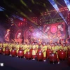 Tiết mục văn nghệ tại lễ hội đền Trần, tỉnh Hưng Yên năm 2026. (Ảnh: Đinh Văn Nhiều/TTXVN)