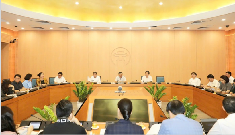 Chủ tịch Ủy ban Nhân dân thành phố Hà Nội Trần Sỹ Thanh chủ trì phiên họp Ban Tổ chức hoạt động kỷ niệm 70 năm Ngày Giải phóng Thủ đô (10/10/1954-10/10/2024). (Ảnh: hanoi.gov.vn)