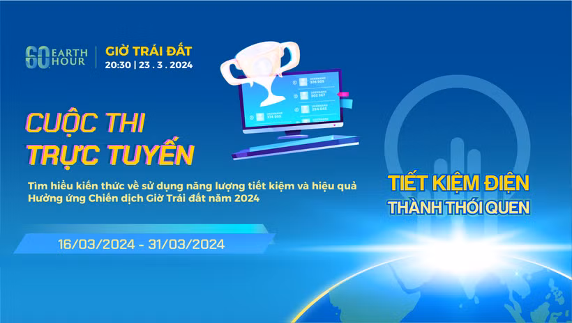 Bộ Công Thương tổ chức cuộc thi trực tuyến về sử dụng năng lượng tiết kiệm và hiệu quả hưởng ứng Chiến dịch Giờ Trái đất năm 2024. (Ảnh: PV/Vietnam+)