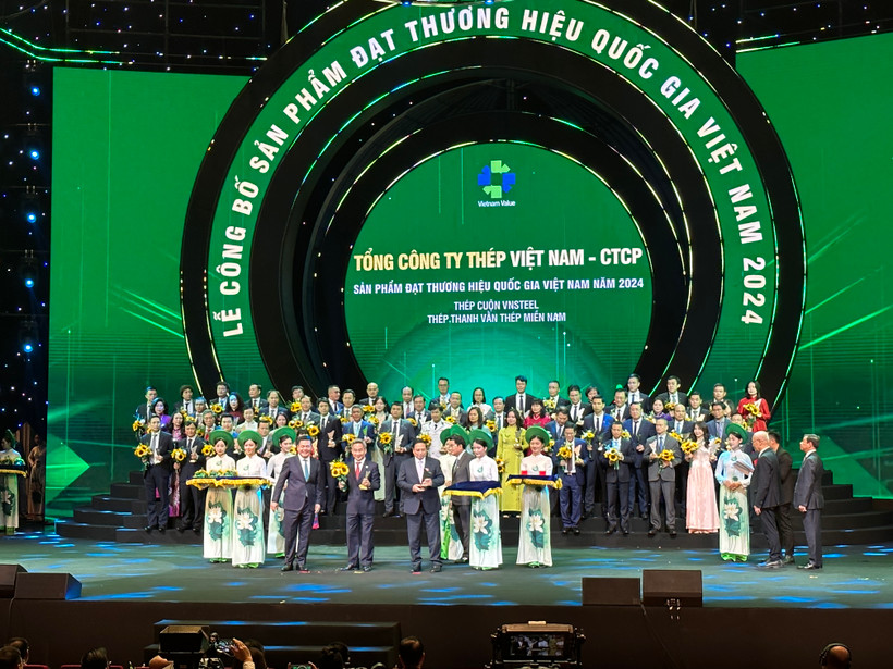 Thủ tướng Phạm Minh Chính tại Lễ công bố sản phẩm đạt Thương hiệu Quốc gia Việt Nam năm 2024. (Ảnh: Đức Duy/Vietnam+)