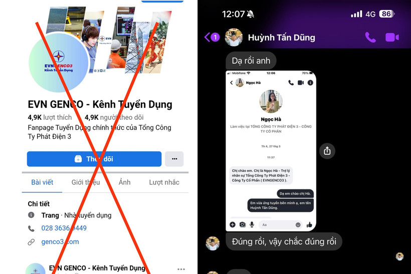 Cảnh báo của EVN việc lợi dụng hình ảnh của tập đoàn gây hiểu lầm cho khách hàng. (Nguồn: evn)