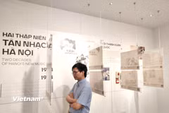 Triển lãm là nơi chia sẻ những câu chuyện về âm nhạc, di sản và tình yêu dành cho Hà Nội. (Ảnh: Minh Thu/Vietnam+)