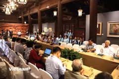 Quang cảnh hội thảo tại Di tích Văn Miếu-Quốc Tử Giám. (Ảnh: Trịnh Ngọc/Vietnam+)