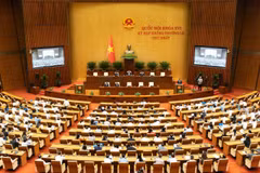 Toàn cảnh Hội trường Diên Hồng sáng 23/8. (Ảnh: quochoi.vn)