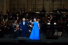 Danh ca Diana Damrau biểu diễn trích đoạn opera “Roméo và Juliette.” (Ảnh: CTV/Vietnam+)