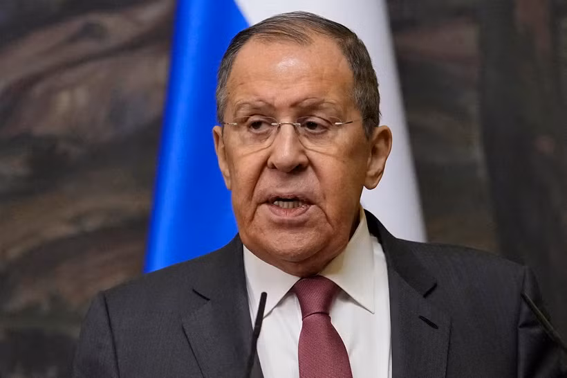 Ngoại trưởng Nga Sergei Lavrov phát biểu họp báo ở Moskva. (Ảnh: AFP/TTXVN)