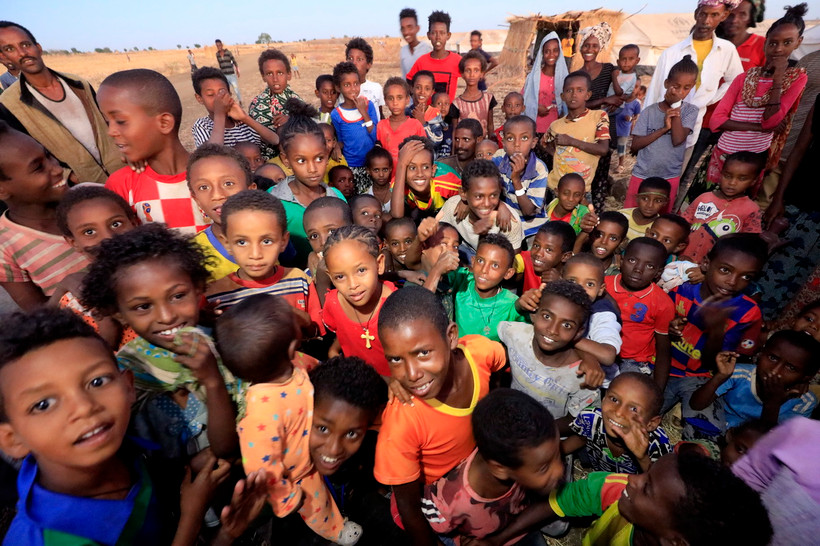 Trẻ em Ethiopia tại một trại tị nạn ở Gedaref, miền Đông Sudan. (Ảnh: AFP/TTXVN)