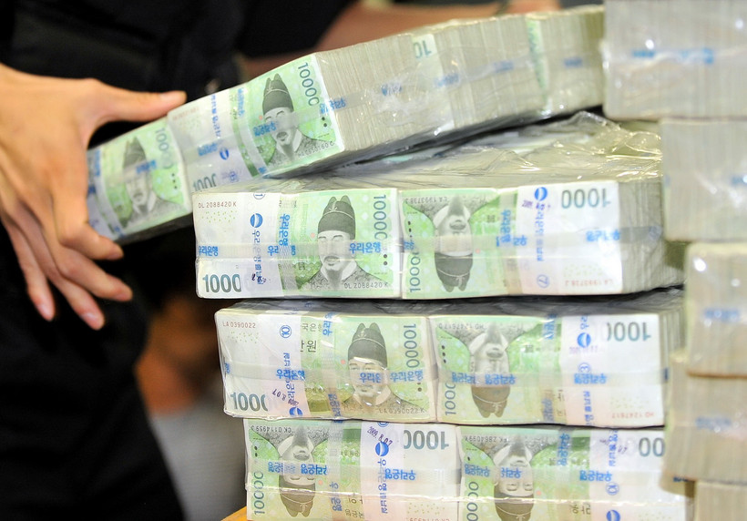 Đồng won của Hàn Quốc. (Ảnh: AFP/TTXVN)