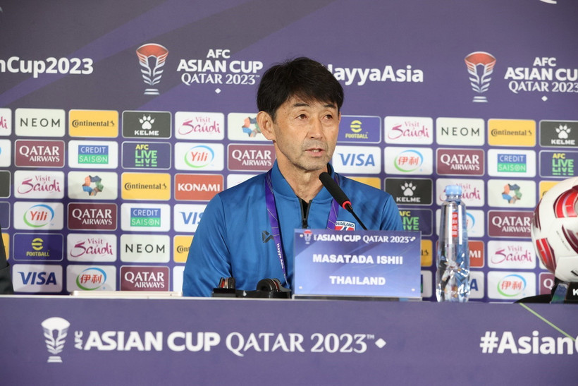 Huấn luyện viên Masatada Ishii của Đội tuyển Thái Lan. (Ảnh: Hoàng Linh/TTXVN)