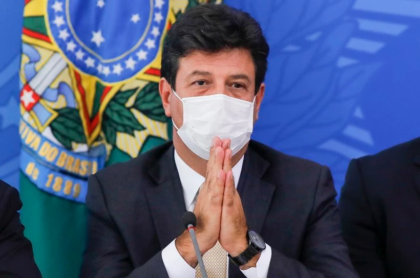 Bộ trưởng Y tế Brazil Luiz Henrique Mandetta tại cuộc họp báo ở Brasilia, Brazil, ngày 18/3/2020. (Ảnh: AFP/TTXVN)