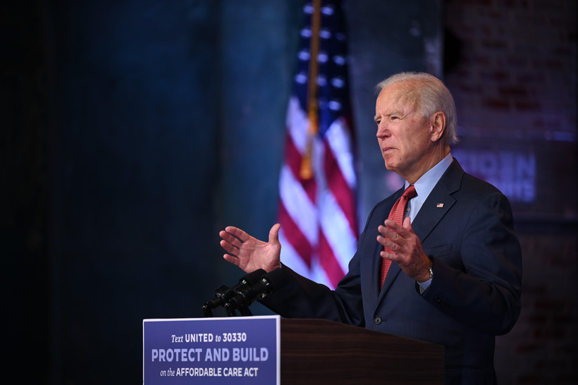 Ứng viên tranh cử Tổng thống Mỹ Joe Biden vận động tranh cử tại Wilmington, bang Delaware ngày 28/10/2020. (Ảnh: AFP/TTXVN)