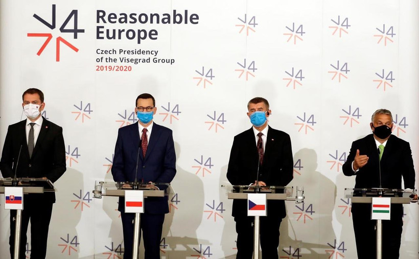 Lãnh đạo nhóm 4 nước Visegrad tại cuộc họp báo ngày 11/6/2020. (Nguồn: Reuters)