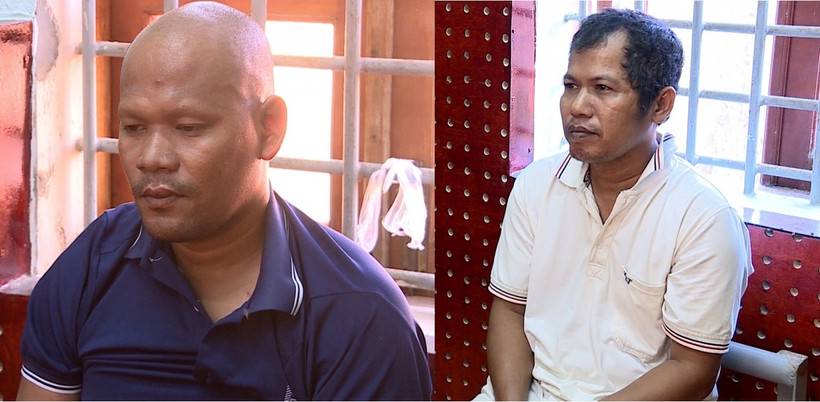 Đối tượng Thạch Chanh Đa Ra (trái) và Kim Khiêm. (Nguồn: Công an tỉnh Vĩnh Long)