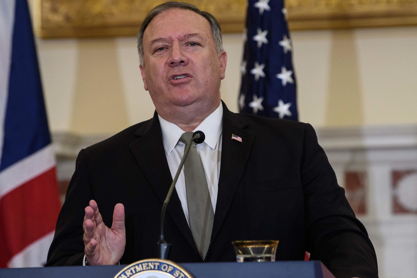 Ngoại trưởng Mỹ Mike Pompeo phát biểu tại cuộc họp báo ở Washington, DC ngày 16/9/2020. (Ảnh: AFP/TTXVN)
