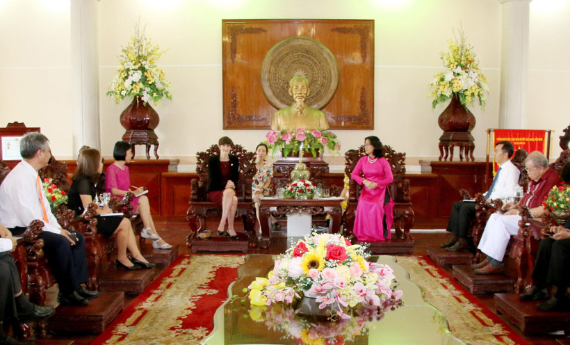 Quang cảnh buổi làm việc. (Ảnh: Ánh Tuyết/TTXVN)