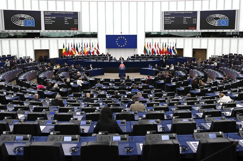 Một phiên họp Nghị viện châu Âu tại Strasbourg, Pháp, ngày 18/4/2023. (Ảnh: AFP/TTXVN)