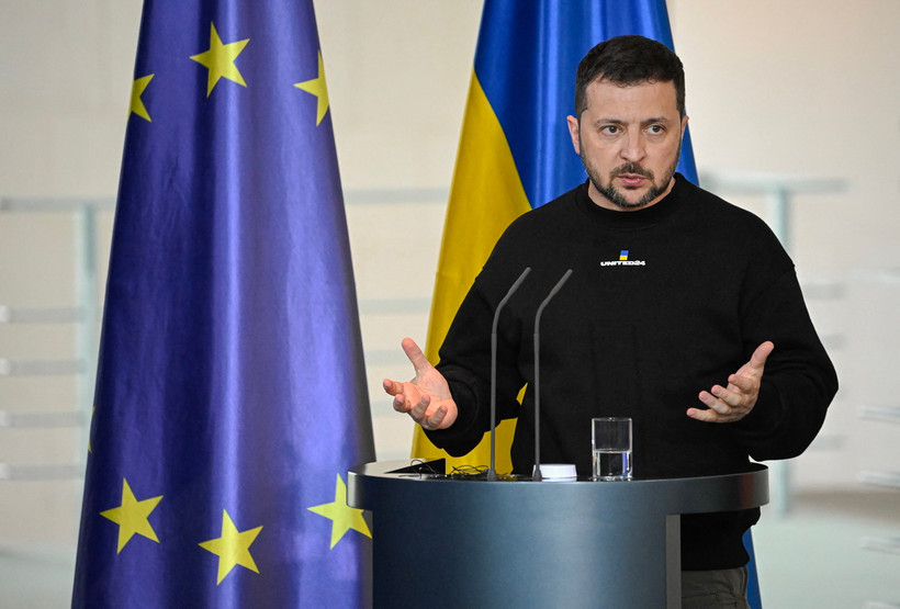 Tổng thống Ukraine Volodymyr Zelensky sẽ có bài phát biểu tại Diễn đàn Kinh tế Thế giới tổ chức tại Davos, Thụy Sĩ. (Ảnh: AFP/TTXVN)