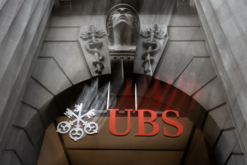 Biểu tượng ngân hàng UBS ở Zurich, Thụy Sĩ ngày 20/3/2023. (Ảnh: AFP/TTXVN)