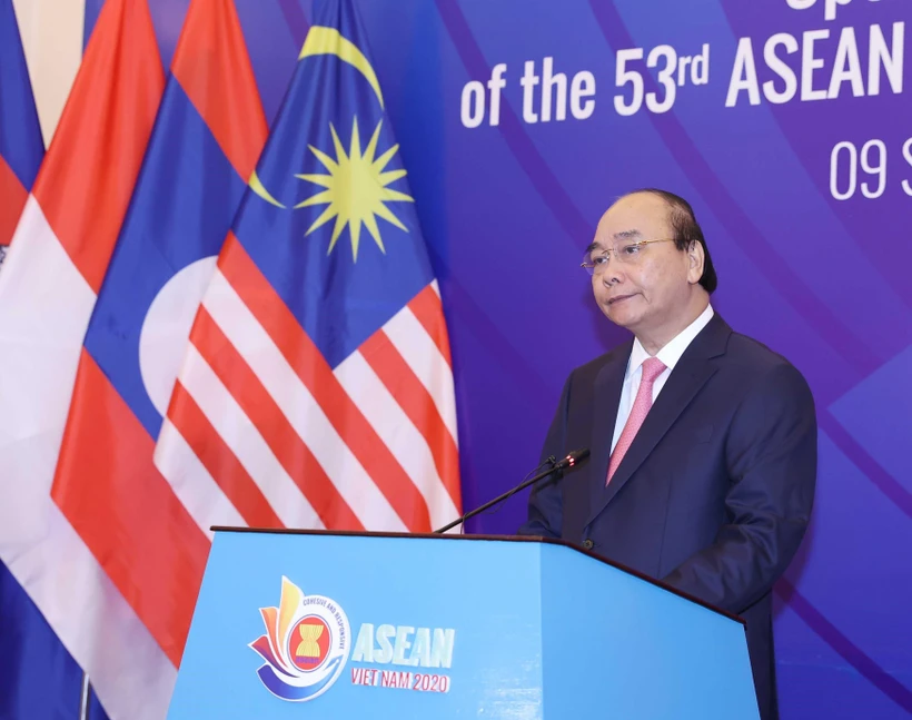 Thủ tướng Nguyễn Xuân Phúc, Chủ tịch ASEAN 2020 phát biểu. (Ảnh: Thống Nhất/TTXVN)