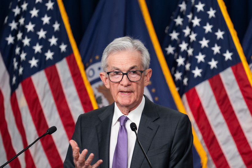 Chủ tịch Fed Jerome Powell phát biểu họp báo ở Washington, DC, ngày 20/3/2024. (Ảnh: THX/TTXVN)