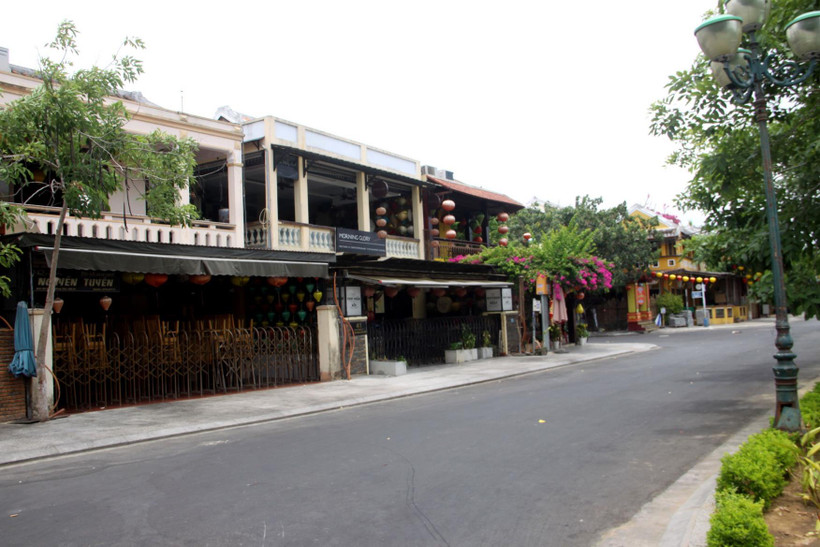 Trước đó, thành phố Hội An cũng đã thực hiện giãn các xã hội. (Ảnh: Trịnh Bang Nhiệm/TTXVN)