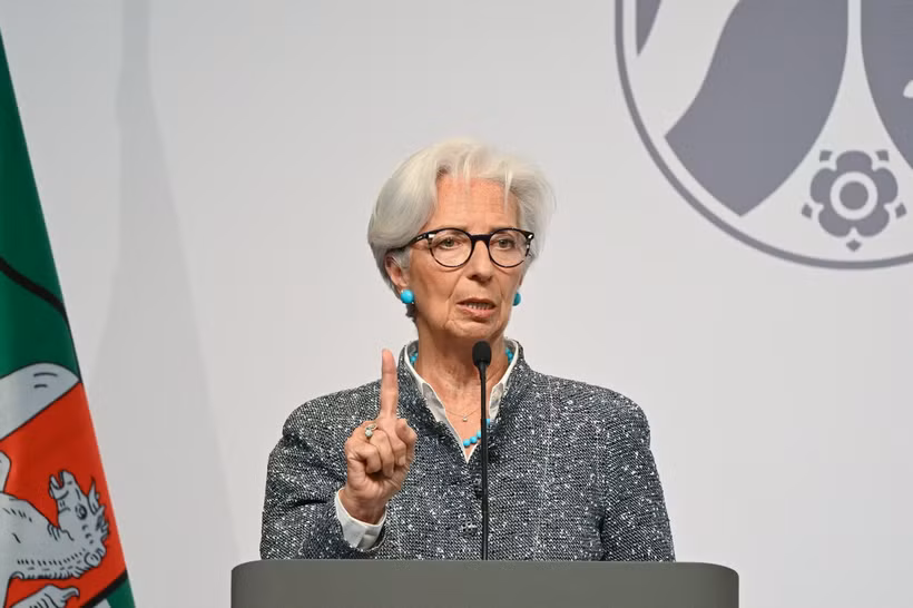 Chủ tịch Ngân hàng Trung ương châu Âu (ECB) Christine Lagarde phát biểu tại Cologne, Đức, ngày 16/5/2023. (Ảnh: AFP/TTXVN)