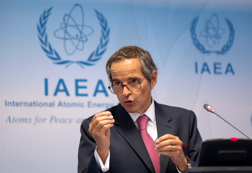 Tổng Giám đốc IAEA Rafael Grossi phát biểu tại cuộc họp báo ở Vienna, Áo ngày 14/9/2020. (Ảnh: AFP/TTXVN)