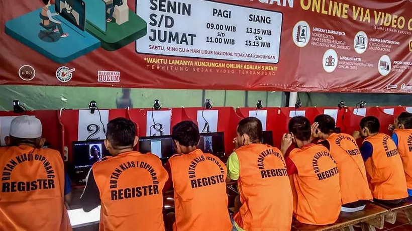 Các tù nhân tại một nhà tù ở Jakarta, Indonesia. (Ảnh: AFP)