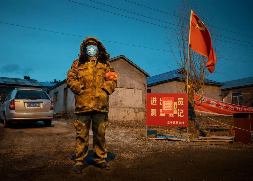 Thành phố Cáp Nhĩ Tân bị phong tỏa để ngăn chặn sự lây lan của dịch COVID-19. (Nguồn: AFP)