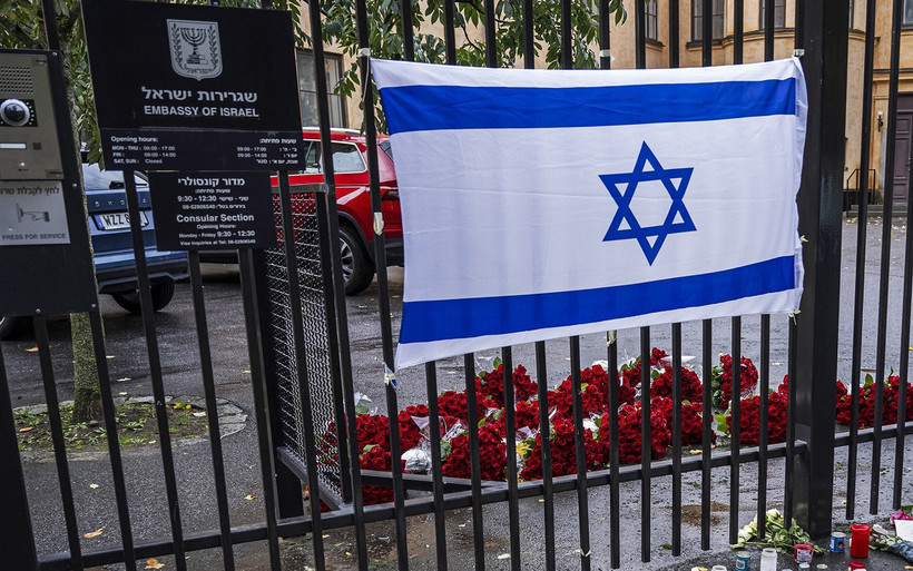 Đại sứ quán Israel tại Stockholm, Thụy Điển. (Ảnh: AP)
