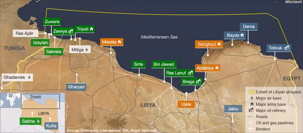 Libya: Bản đồ các vị trí tranh chấp với phiến quân ảnh 1