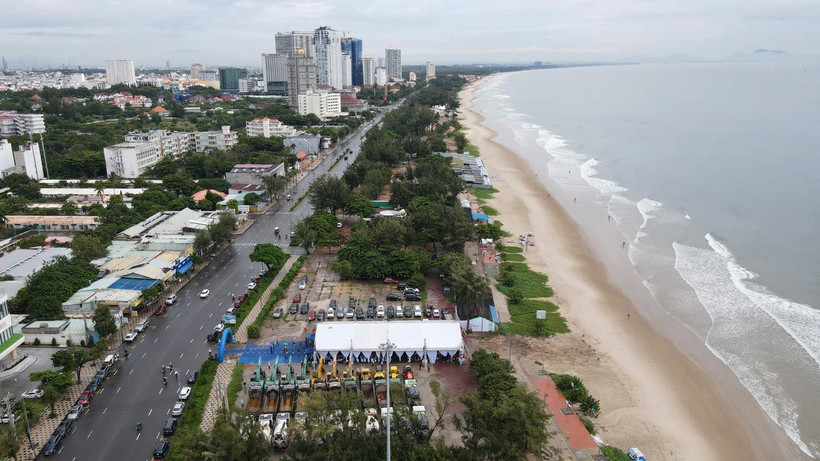 Bãi biển Thùy Vân nhìn từ trên cao. (Nguồn: Tỉnh Bà Rịa-Vũng Tàu)