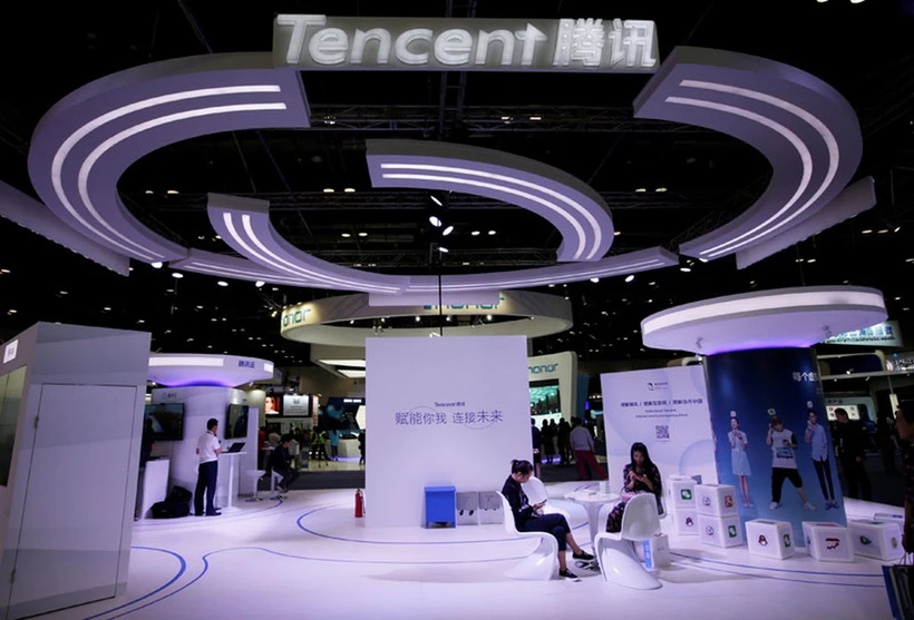 Gian hàng của Tencent tại Hội nghị Internet di động toàn cầu (GMIC) tại Bắc Kinh hồi năm 2017. (Nguồn: Reuters)