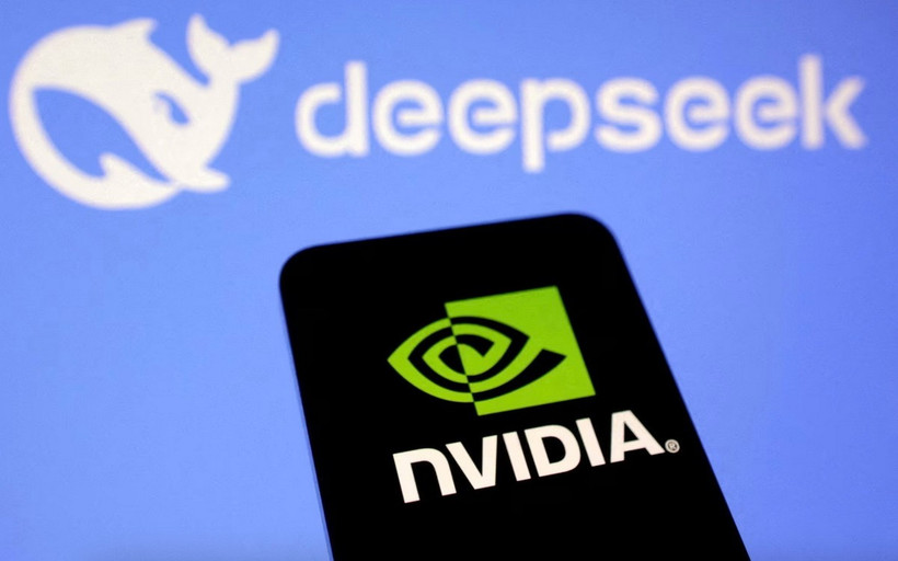 Biểu tượng của Tập đoàn chip Nvidia và DeepSeek. (Nguồn: Reuters/TTXVN)